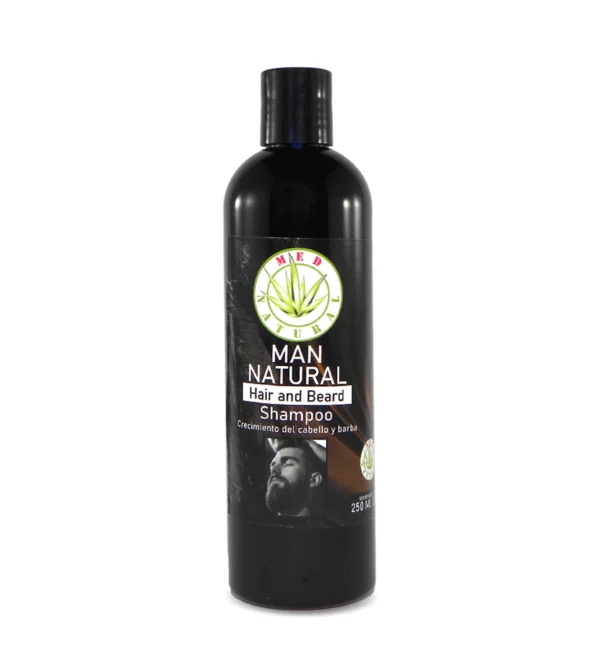 Man natural hair and beard shampoo