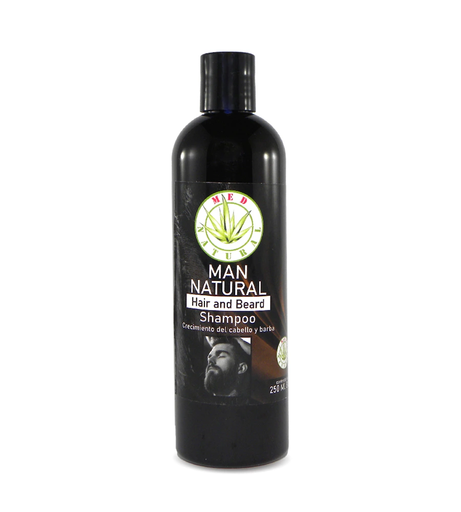Man natural hair and beard shampoo