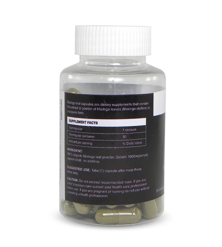 Moringa leaves capsules supplement facts